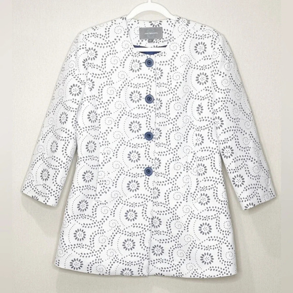 Johnston & Murphy Jackets & Blazers - Johnston & Murphy Laser‎ Cut Jacket Size XL Navy & White